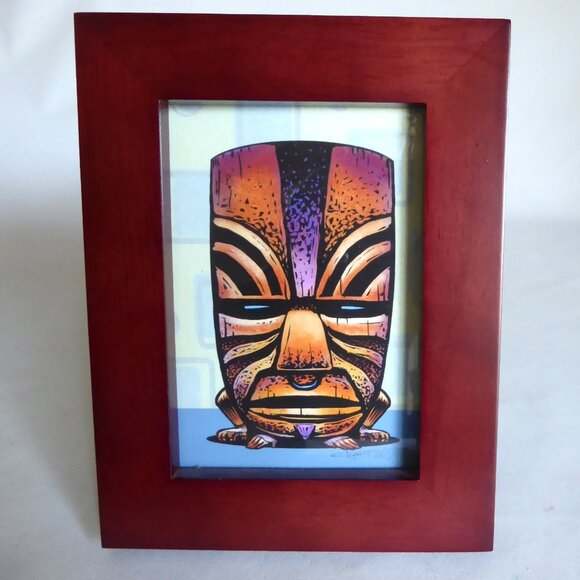 POLYNESIAN TIKI GOD MUG FRAMED ARTWORK PRINT BY CHET PHILLIPS (SIGNED) - Picture 1 of 9